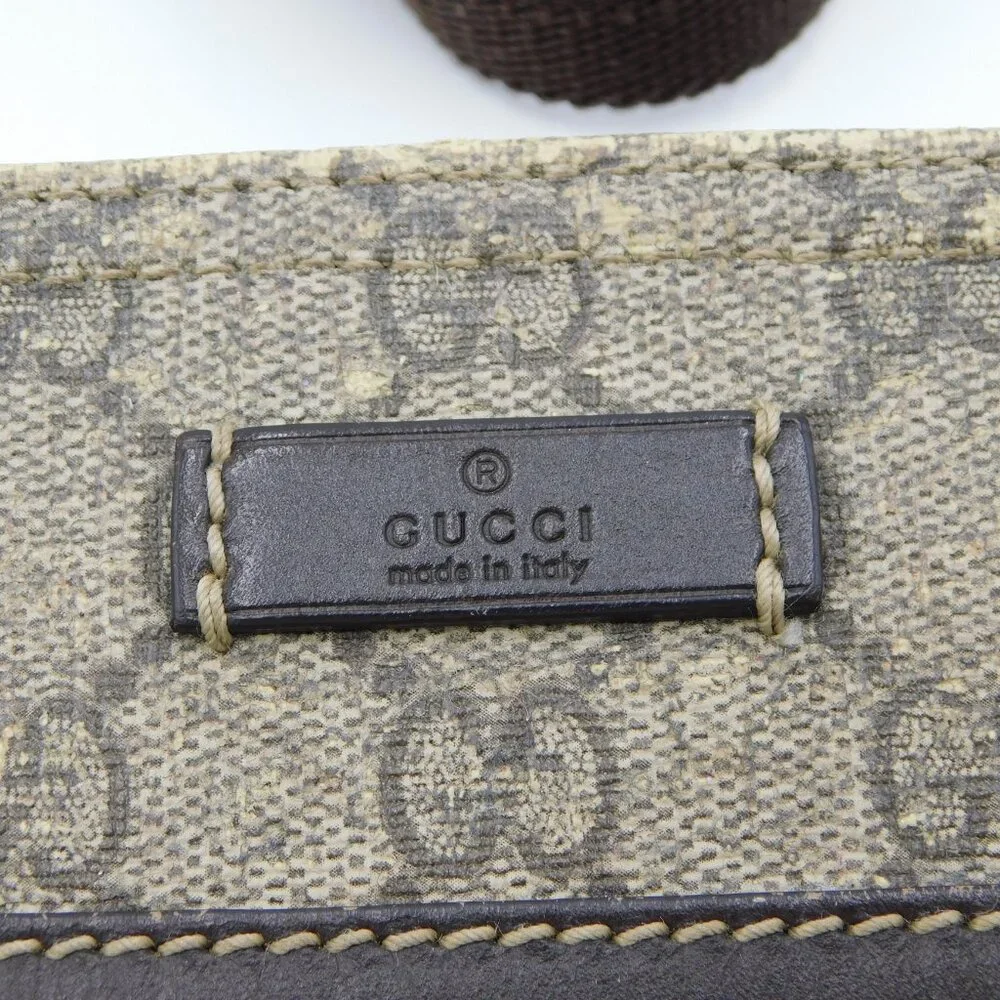 Gucci GG Supreme Coated Canvas Flat Messenger Bag | Beige Ebony | Fair Condition - Picture 6 of 16